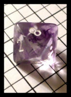 Dice : Dice - 8D - Clear with Swirls of Purple with White Numerals Unknow mfg